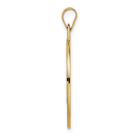 14k Polished Solid Mazel Symbol Disc Pendant-XR2043