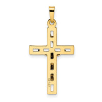 14k Two-tone Polished Solid INRI Crucifix Pendant-XR2044