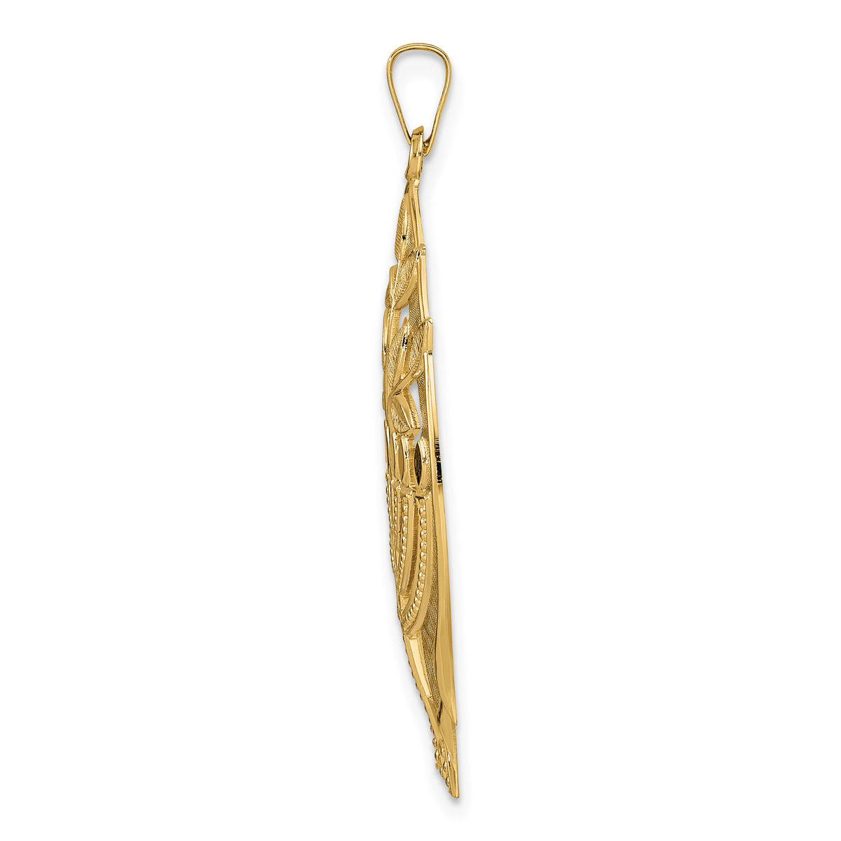 14k Polished Hollow Menorah Tree of Life Pendant-XR2045