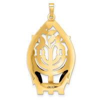 14k Polished Hollow Menorah Tree of Life Pendant-XR2045