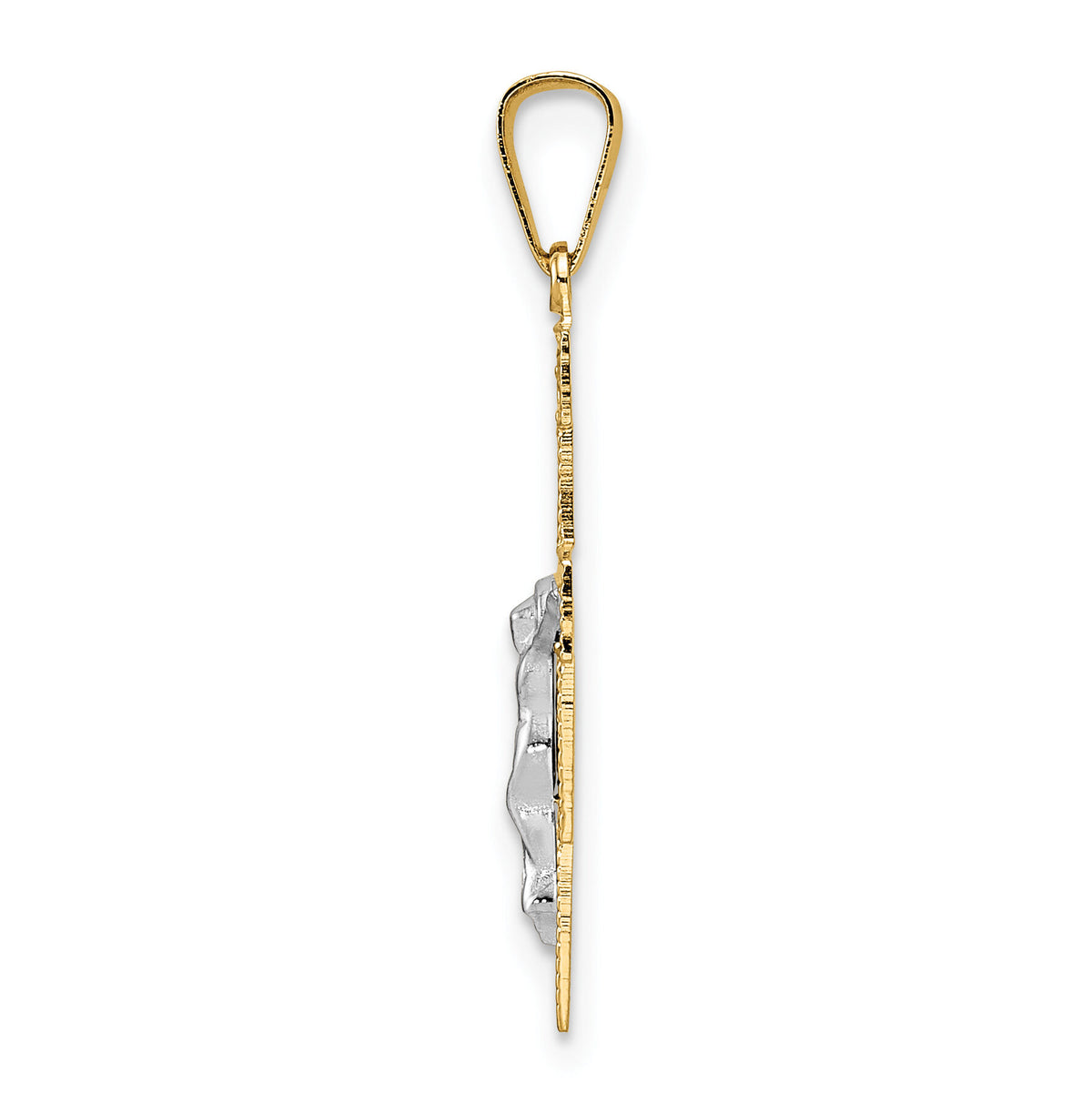 14k Two-tone Solid Crucifix Pendant-XR2052