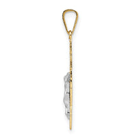 14k Two-tone Solid Crucifix Pendant-XR2052