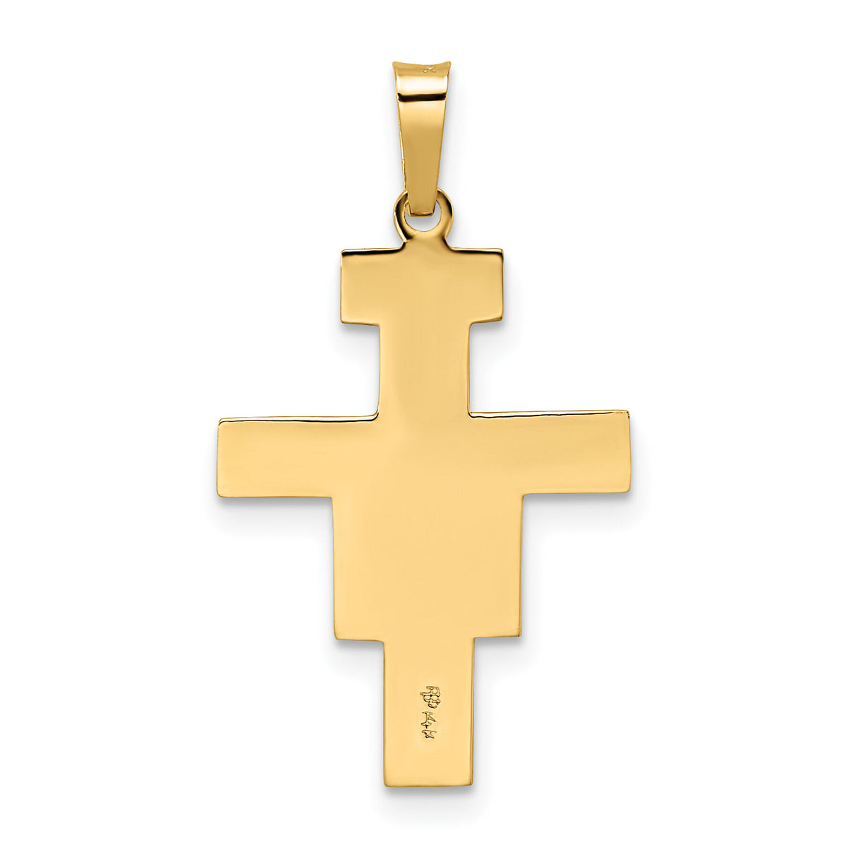 14k Two-tone Solid Crucifix Pendant-XR2052