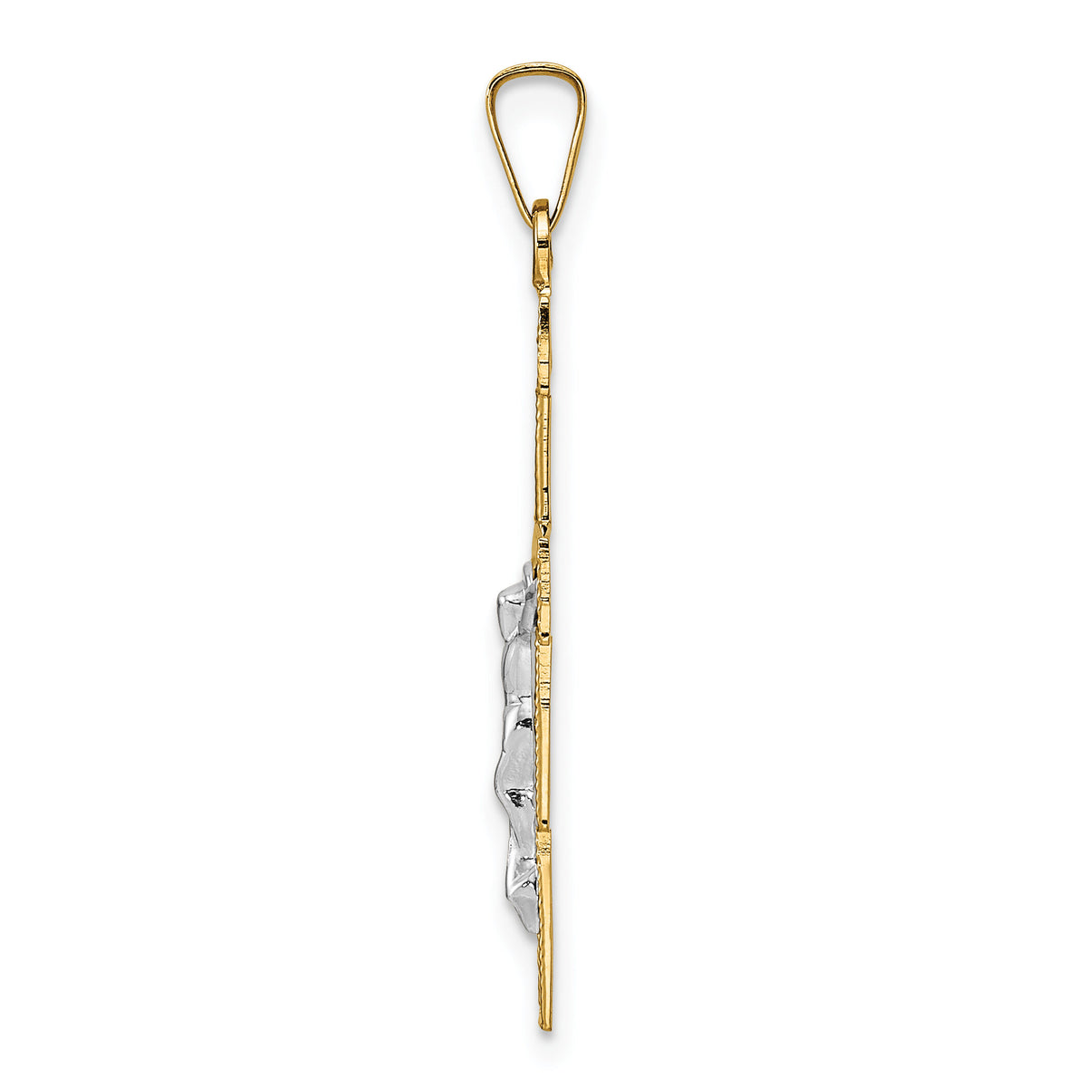 14k Two-tone Solid Crucifix Pendant-XR2053
