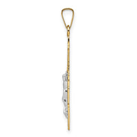 14k Two-tone Solid Crucifix Pendant-XR2053