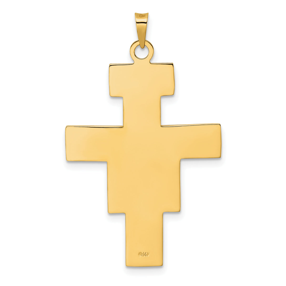 14k Two-tone Polished Fancy Solid Cross Pendant-XR2054