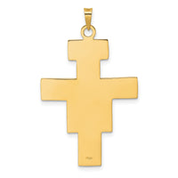 14k Two-tone Polished Fancy Solid Cross Pendant-XR2054