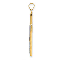 14k Two-tone Polished Hollow Rosary Cross Pendant-XR2055