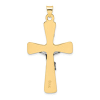14k Two-tone Polished Solid INRI Crucifix Pendant-XR2060