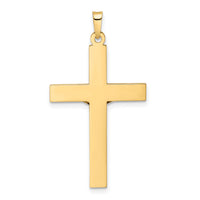 14k Two-tone Polished Solid INRI Crucifix Pendant-XR2070