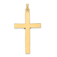 14k Two-tone Polished Solid INRI Crucifix Pendant-XR2071