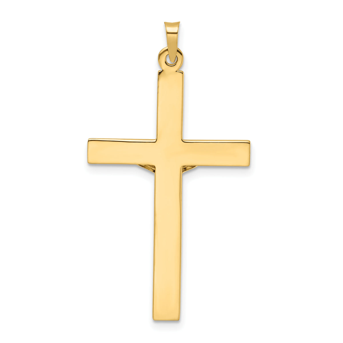 14k Two-tone Solid INRI Crucifix Pendant-XR2072