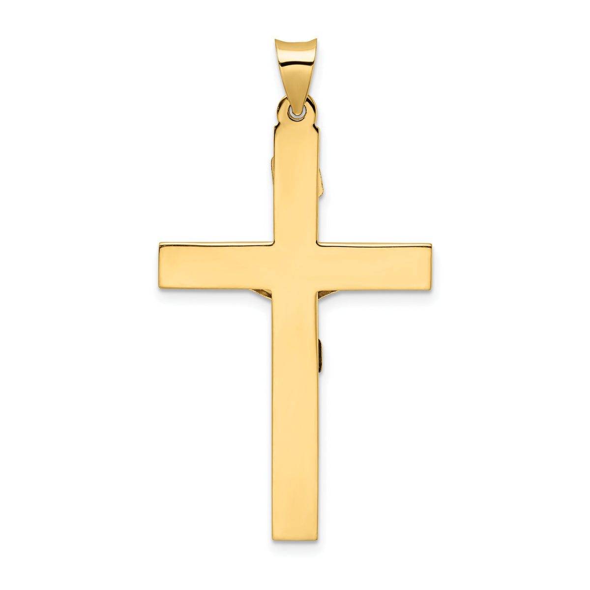 14k Two-tone Polished Solid INRI Crucifix Pendant-XR2073