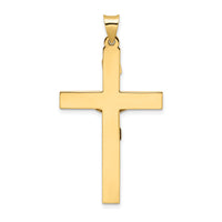 14k Two-tone Polished Solid INRI Crucifix Pendant-XR2073