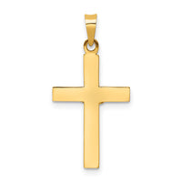 14k Two-tone Polished Solid INRI Crucifix Pendant-XR2074