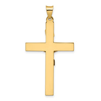 14k Two-tone Polished Solid INRI Crucifix Cross Pendant-XR2075