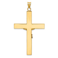 14k Two-tone Polished Solid INRI Crucifix Cross Pendant-XR2076