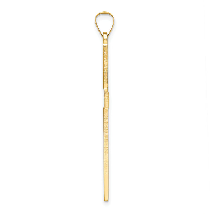 14k Polished Solid Cross Pendant-XR2077