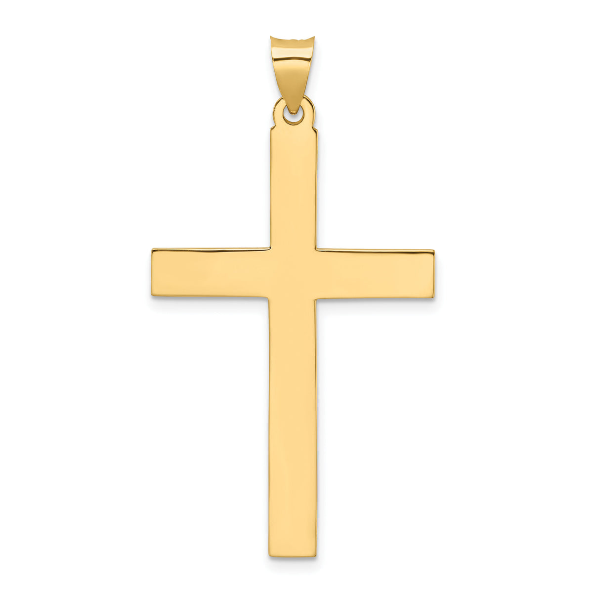 14k Polished Solid Cross Pendant-XR2077