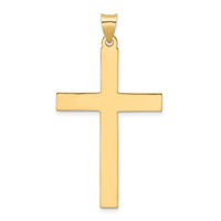14k Polished Solid Cross Pendant-XR2077