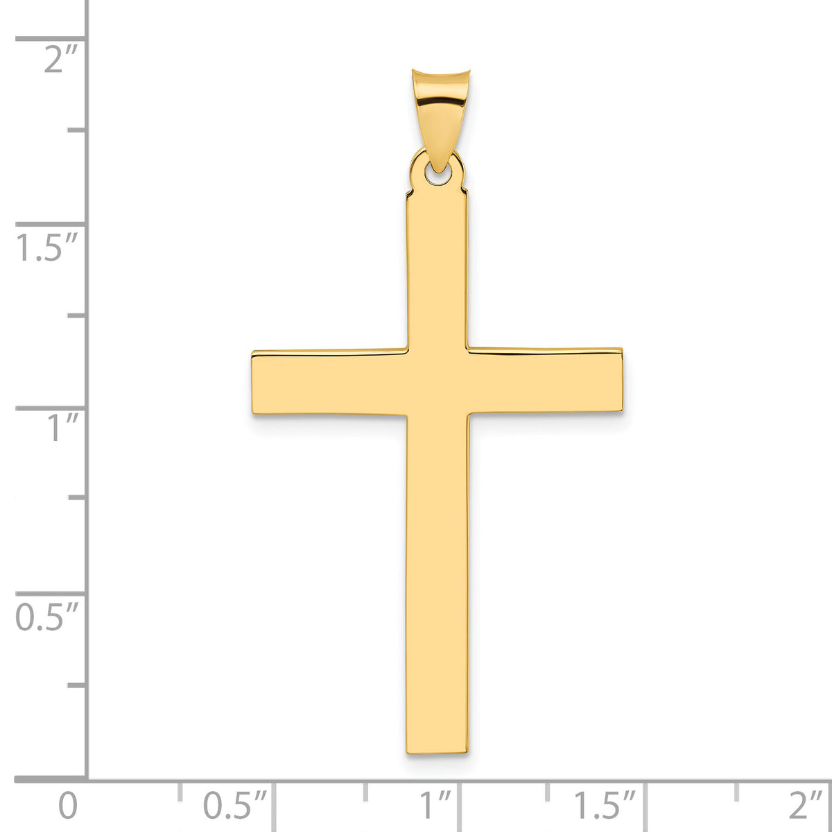 14k Polished Solid Cross Pendant-XR2077