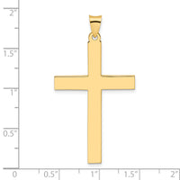 14k Polished Solid Cross Pendant-XR2077
