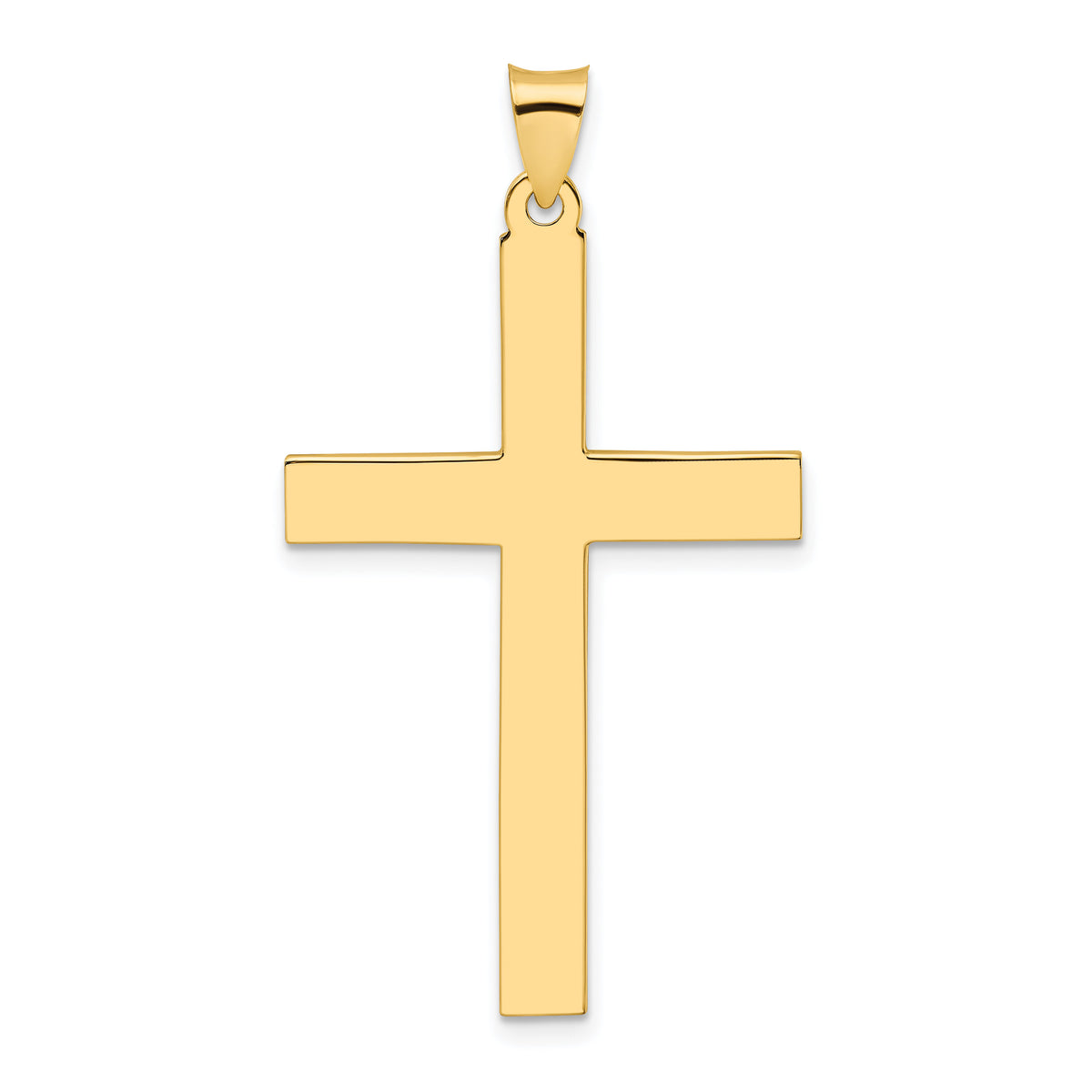 14k Polished Solid Cross Pendant-XR2077