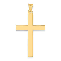 14k Polished Solid Cross Pendant-XR2077