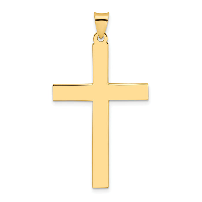 14k Polished Solid Cross Pendant-XR2077