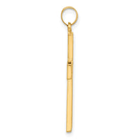 14k Polished and Textured Floral Cross Pendant-XR2078