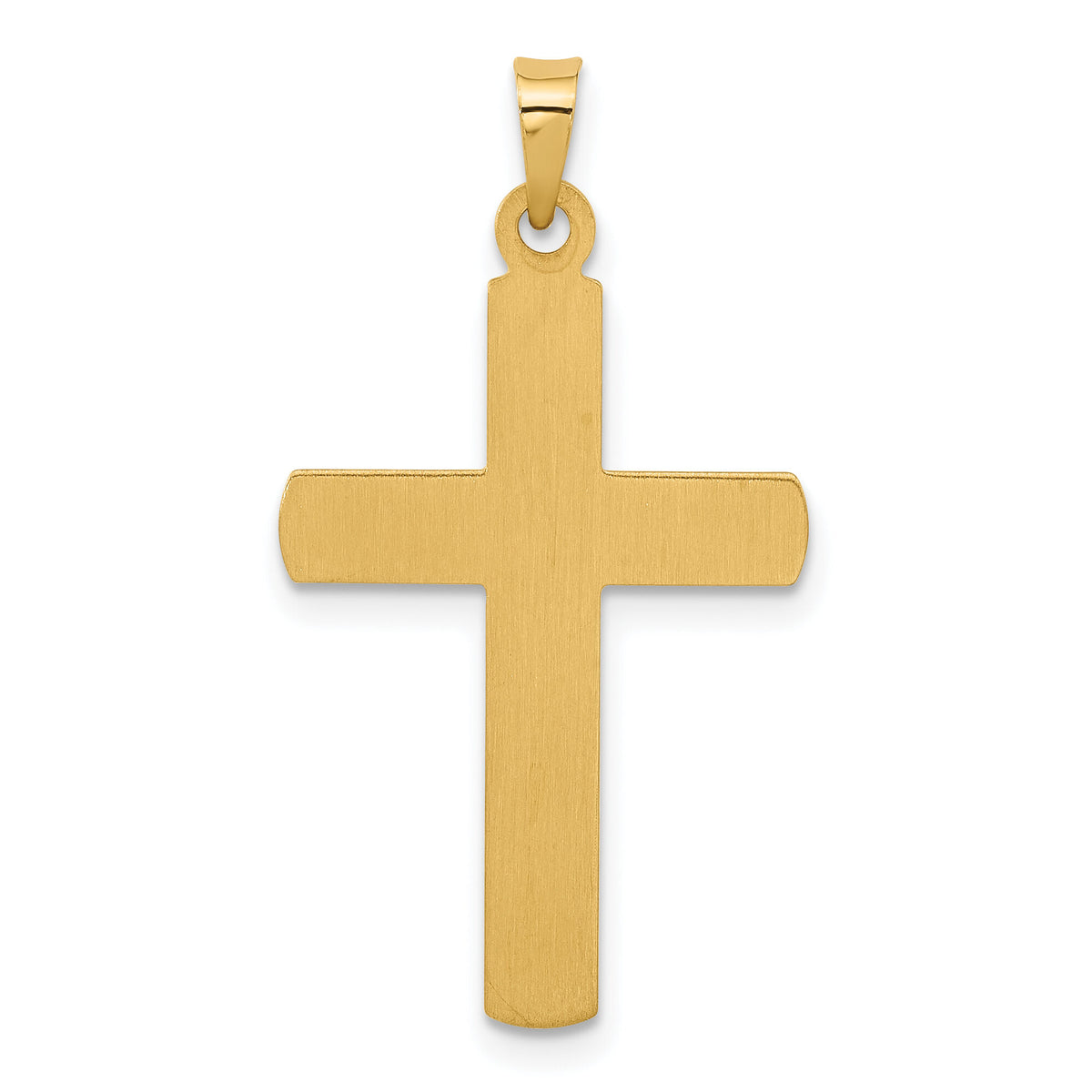 14k Polished and Textured Hollow Latin Cross Pendant-XR2079