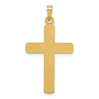 14k Polished and Textured Hollow Latin Cross Pendant-XR2079
