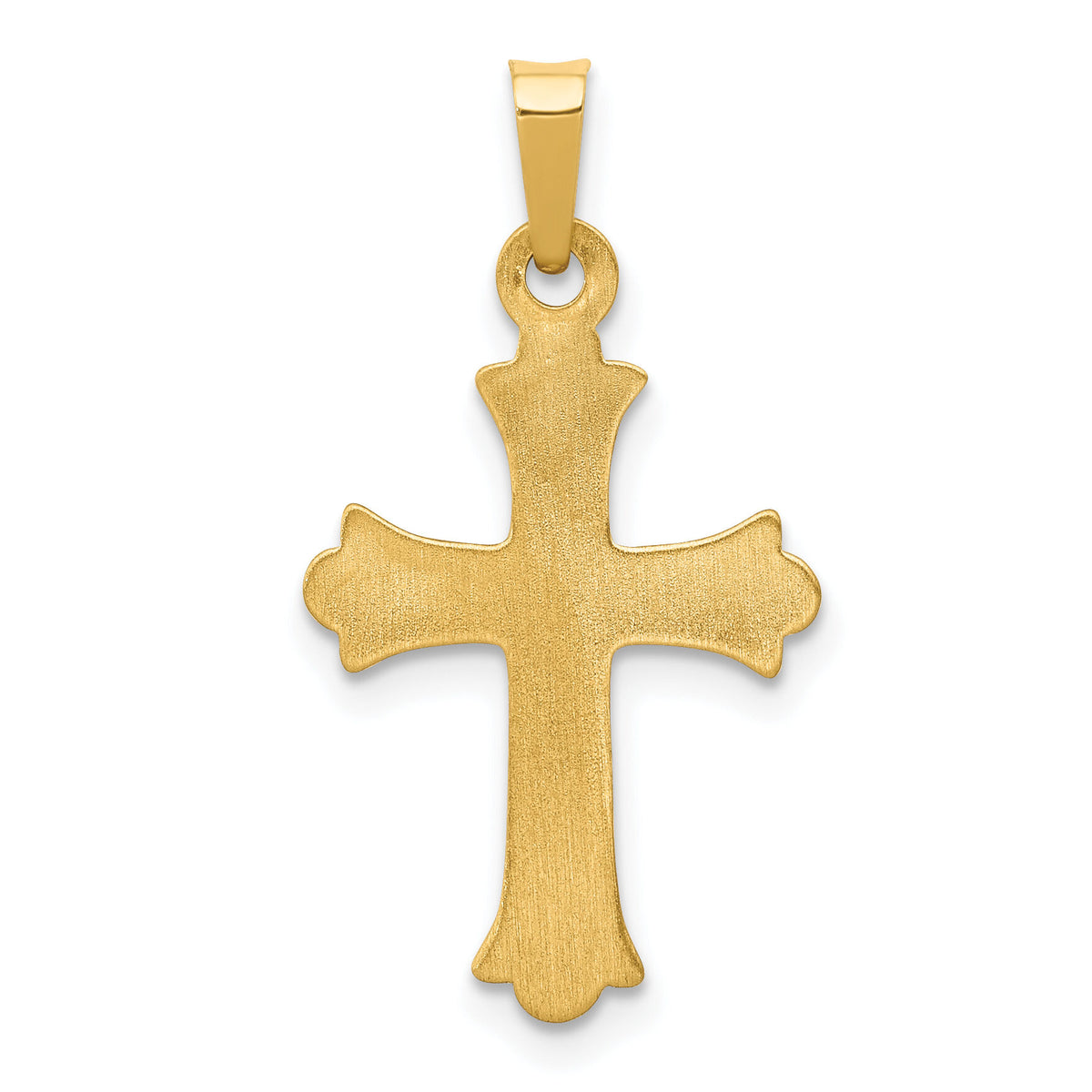 14k Hollow Fleur De Lis Cross Pendant-XR208