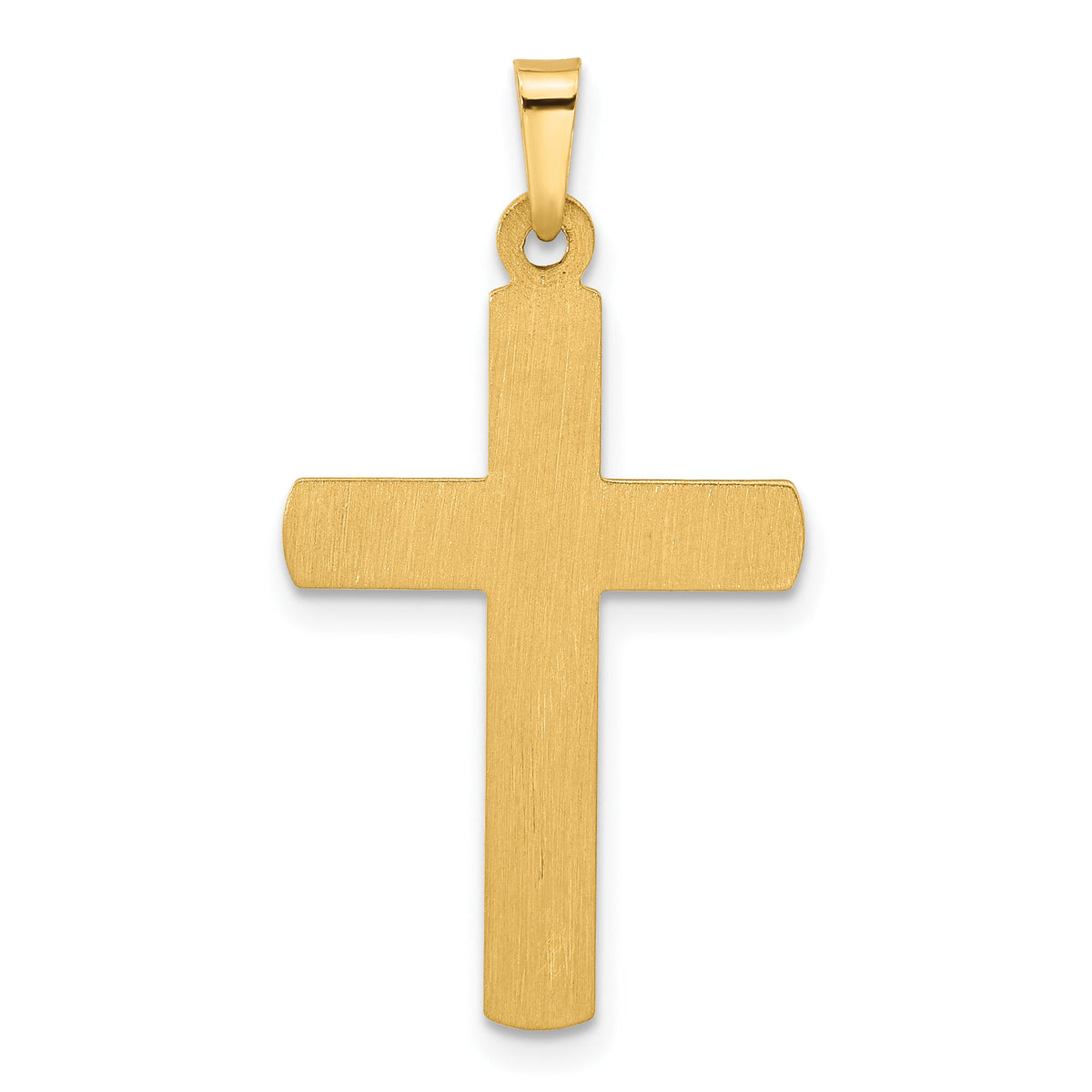 14k Two-Tone Textured and Polished Hollow Latin Cross Pendant-XR2080