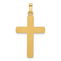 14k Two-Tone Textured and Polished Hollow Latin Cross Pendant-XR2080