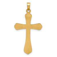 14k Polished and Grooved Hollow Cross Pendant-XR2081