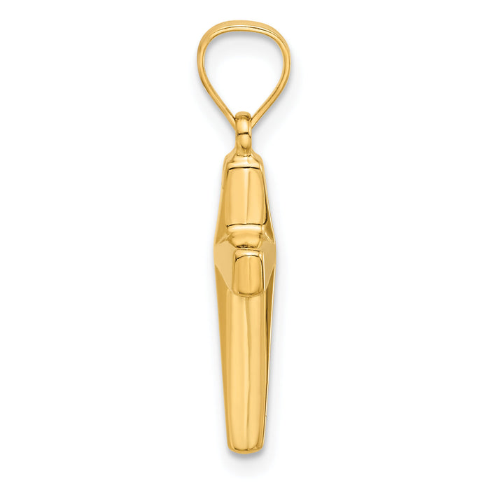 14K Polished Cross Pendant-XR2082