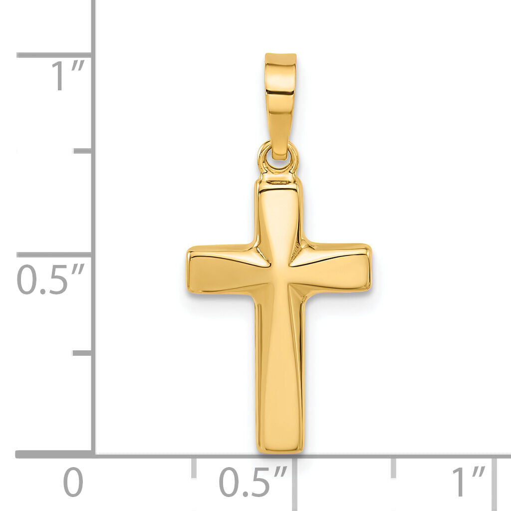 14K Polished Cross Pendant-XR2082