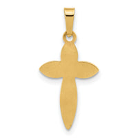 14k Polished and Beaded Hollow Edge Passion Cross Pendant-XR2084