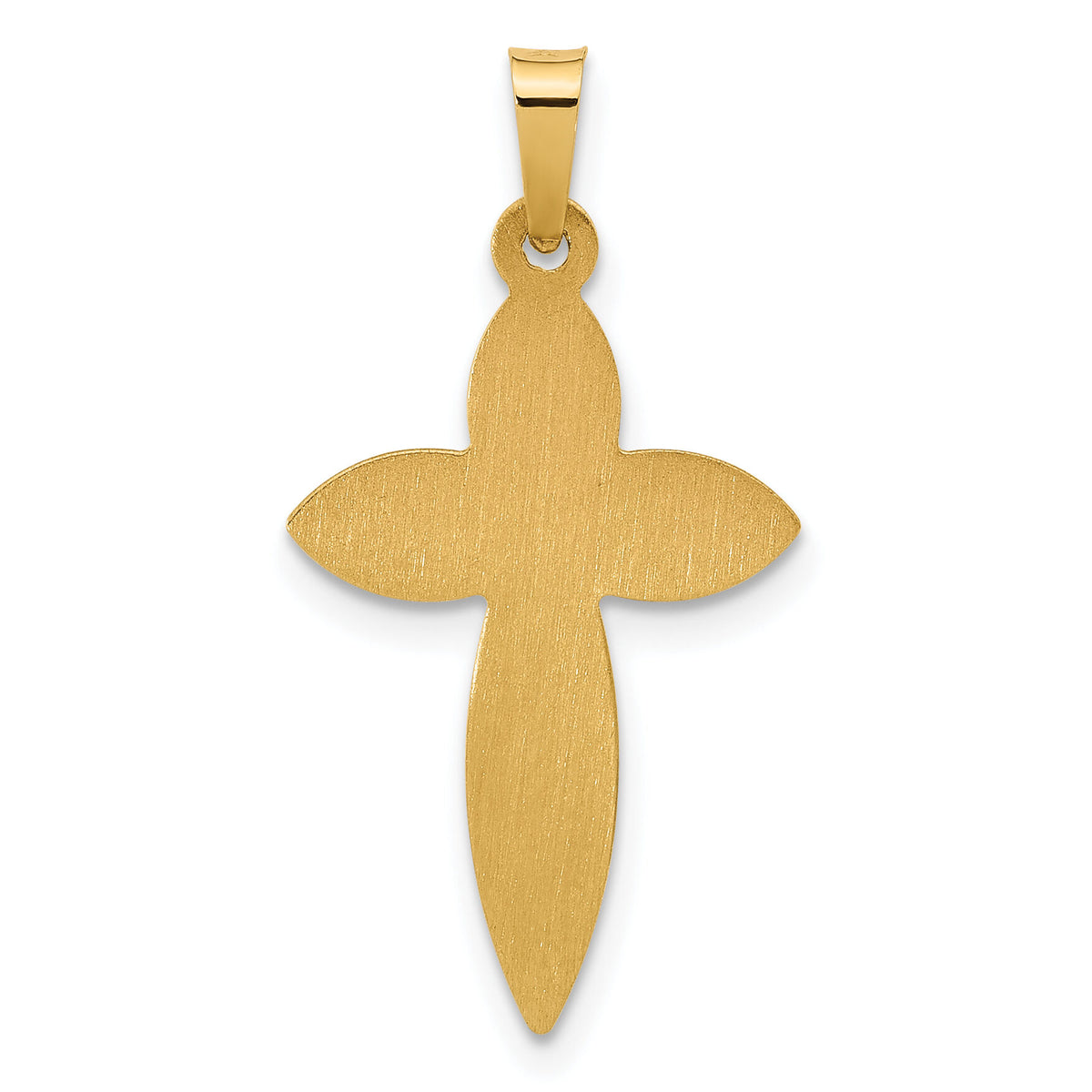14k Polished and Beaded Hollow Edge Passion Cross Pendant-XR2085