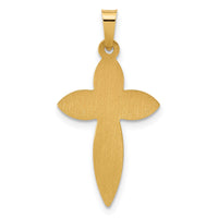 14k Polished and Beaded Hollow Edge Passion Cross Pendant-XR2085