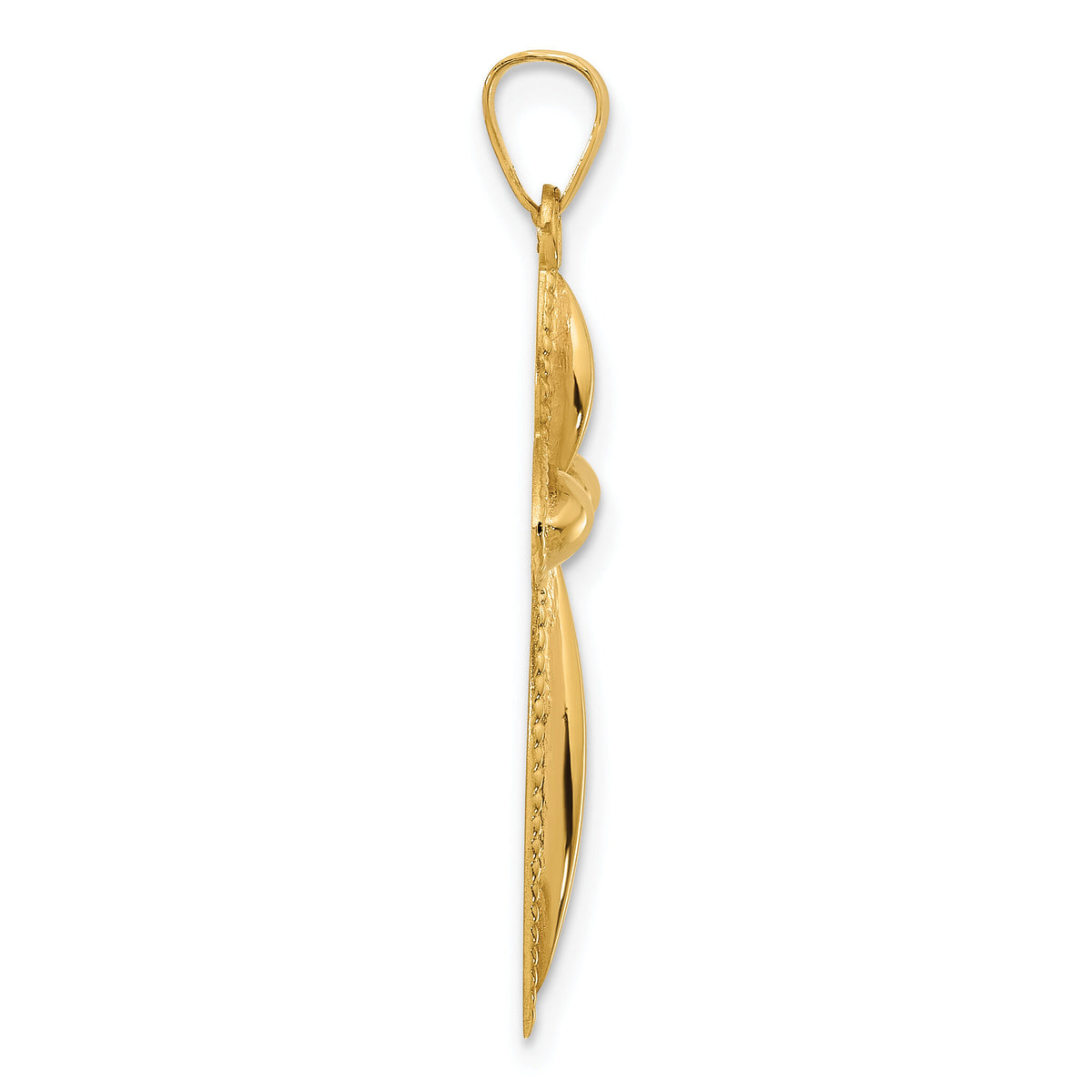 14k Polished and Beaded Hollow Edge Passion Cross Pendant-XR2086