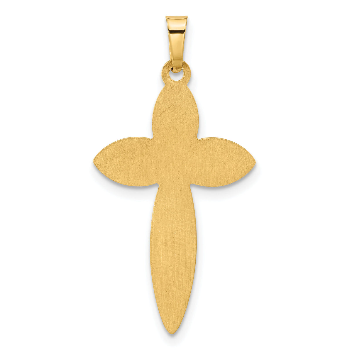 14k Polished and Beaded Hollow Edge Passion Cross Pendant-XR2086