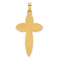 14k Polished and Beaded Hollow Edge Passion Cross Pendant-XR2086