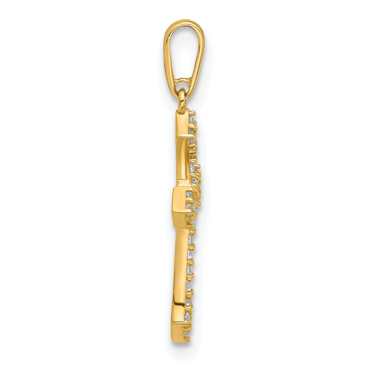 14k Polished CZ Passion Cross Pendant-XR2087