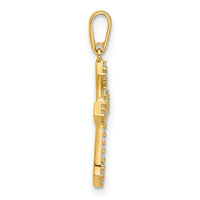 14k Polished CZ Passion Cross Pendant-XR2087