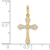 14k Polished CZ Passion Cross Pendant-XR2087