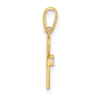 14k Polished CZ Ankh Cross Pendant-XR2088