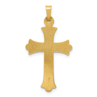 14k Hollow Fleur De Lis Cross Pendant-XR209