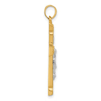 14k Two-Tone Hollow INRI Crucifix Pendent-XR2090